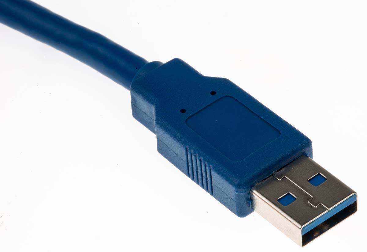 182-8845 RS PRO IC Socket USB Cable, Male USB Type A to Male, USB 3.0 USB Type A, Blue, 5 m