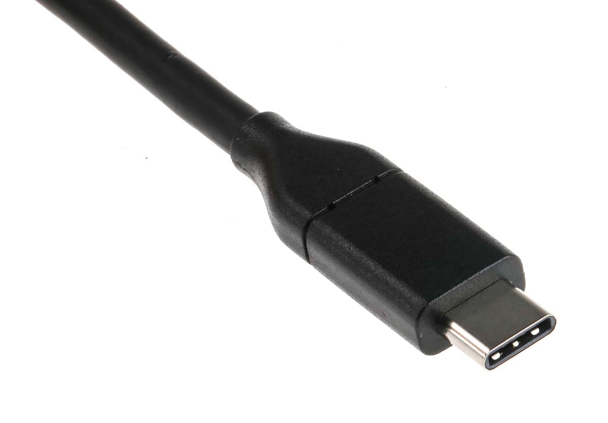 RS PRO IC Socket USB Cable, Male USB Type C to Male, USB 3.1 USB Type C, Black, 1 m