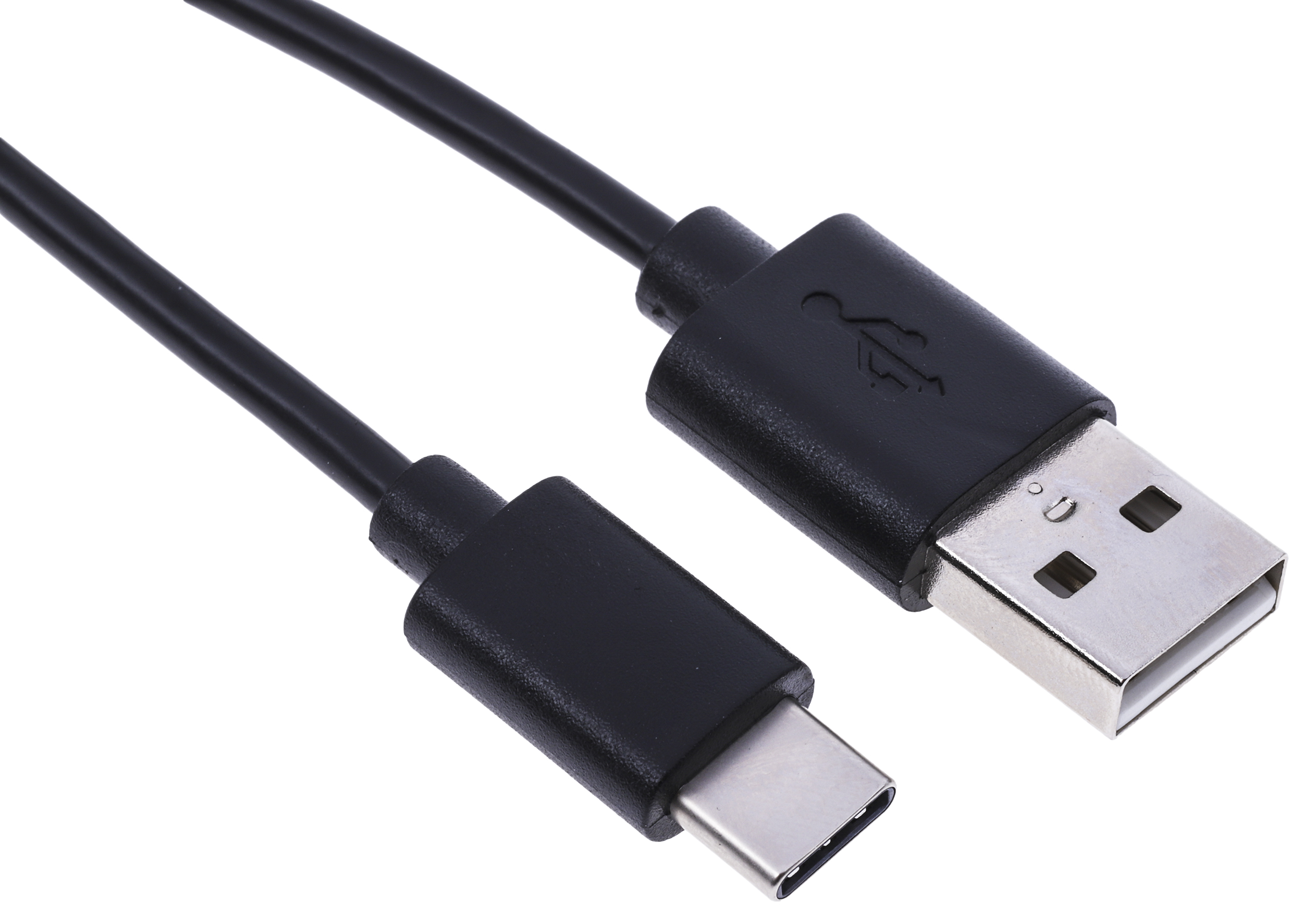 RS PRO USB Cable, Male USB Type C to Male, USB 2.0 USB Type A, Black, 1 m