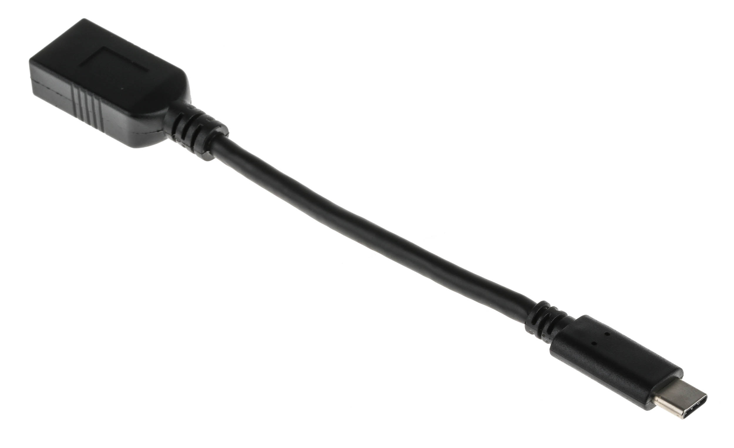 RS PRO IC Socket USB Cable, Male USB Type C to Female, USB 3.1 USB Type A, Black, 150 mm