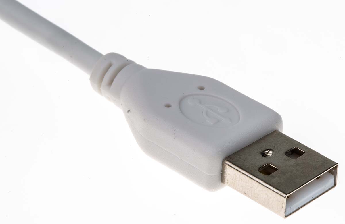 182-8857 RS PRO  USB 2.0, Male USB Type A to Female USB Type A, White, 1.8 m