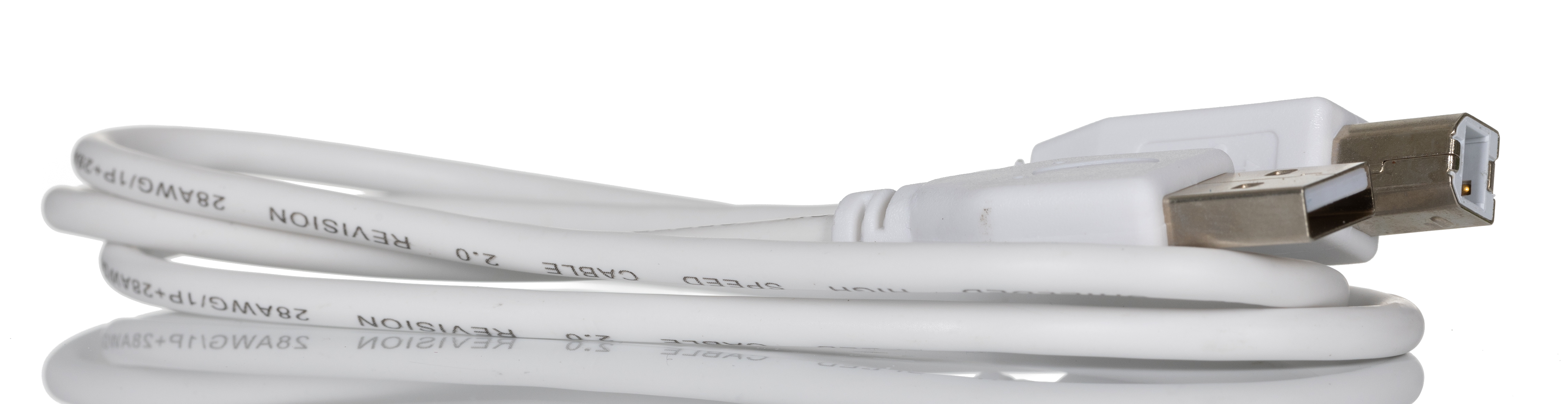 RS PRO IC Socket USB Cable, Male USB Type A to Male, USB 2.0 USB B, White, 800 mm