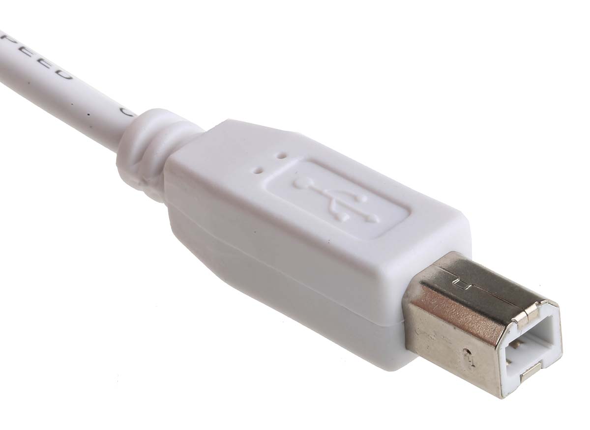 182-8867 RS PRO IC Socket USB Cable, Male USB Type A to Male, USB 2.0 USB B, White, 3 m