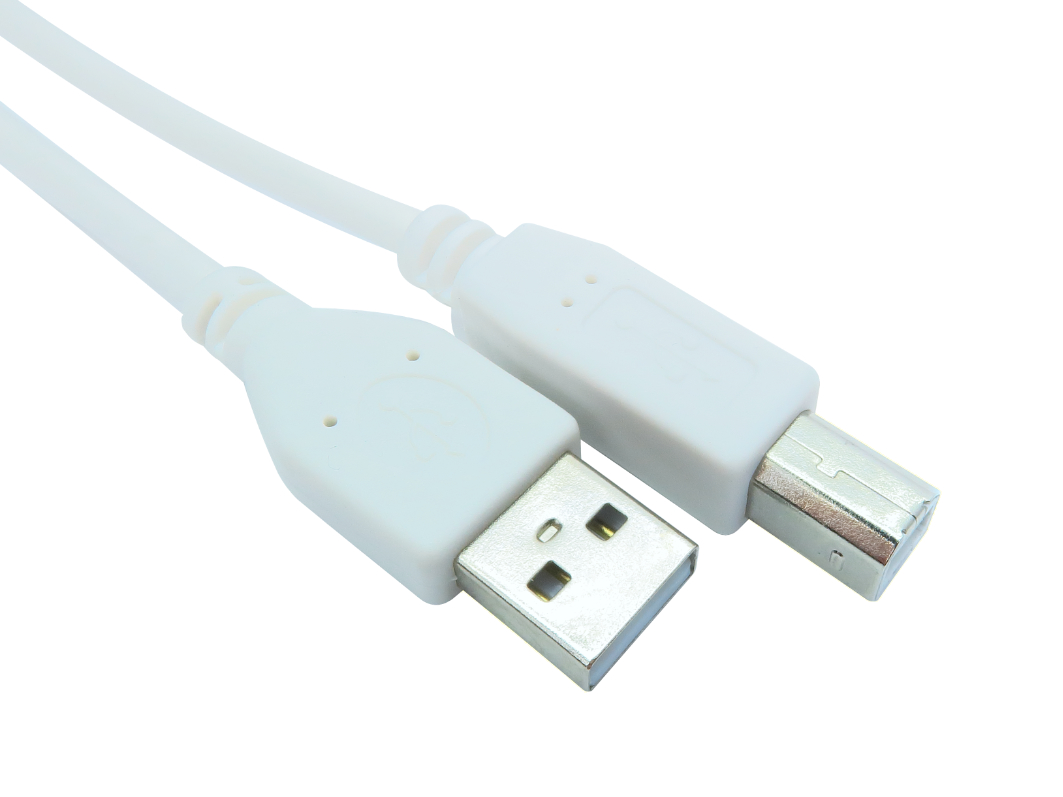 RS PRO IC Socket USB Cable, Male USB Type A to Male, USB 2.0 USB B, White, 4.5 m