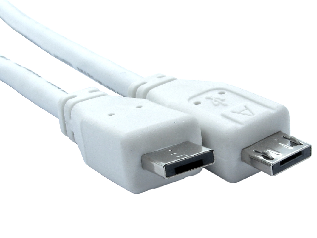 RS PRO IC Socket USB Cable, Male Micro USB Type A to Male, USB 2.0 Micro USB Type B, White, 2 m