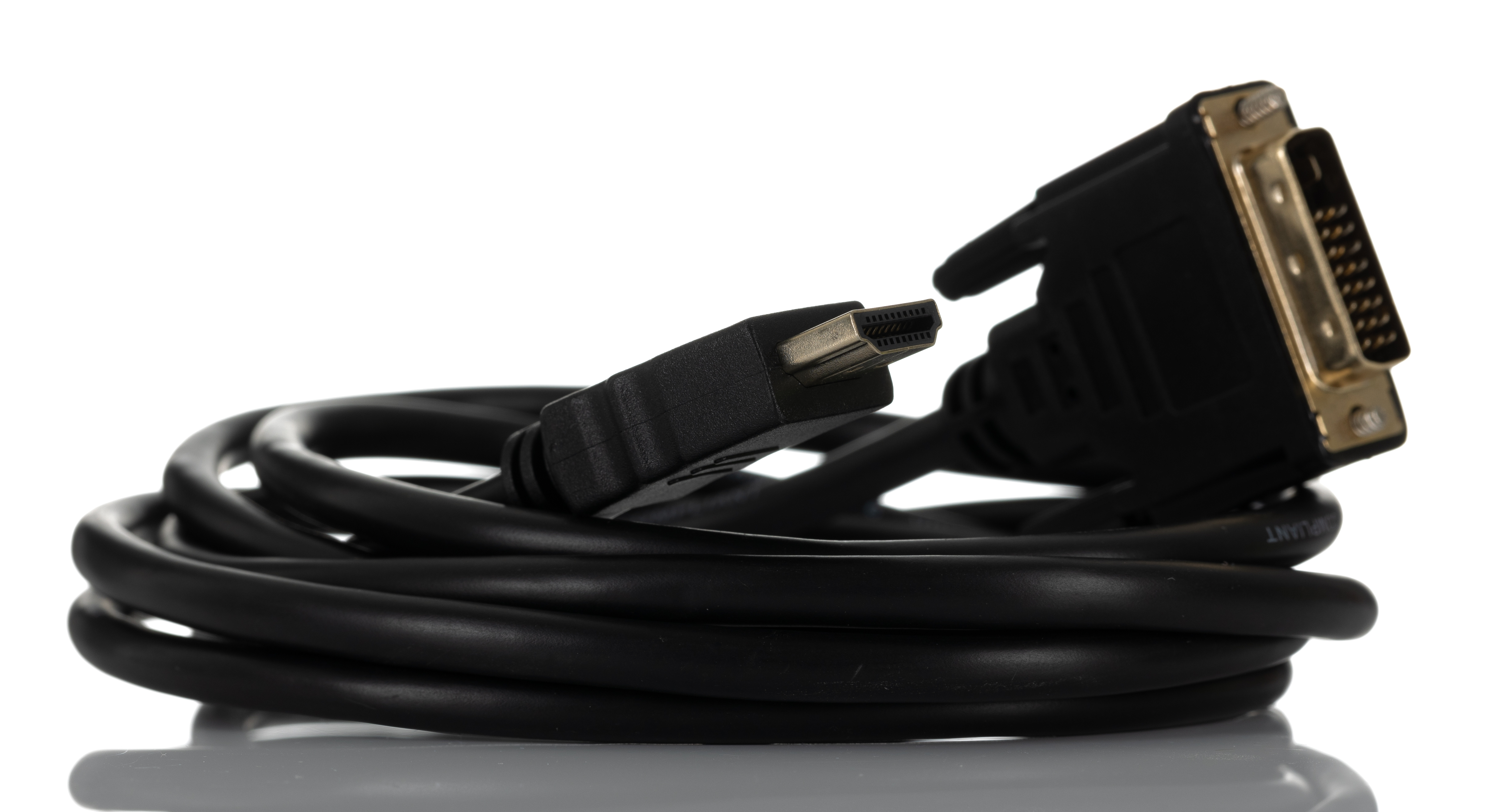 RS PRO, 2 m 1080 HDMI Cable, - Male DVI-D Single Link to Male DVI, Black