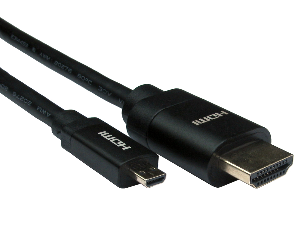 RS PRO, 1.5 m 4K HDMI Cable, - Male Micro HDMI to Male HDMI, Black