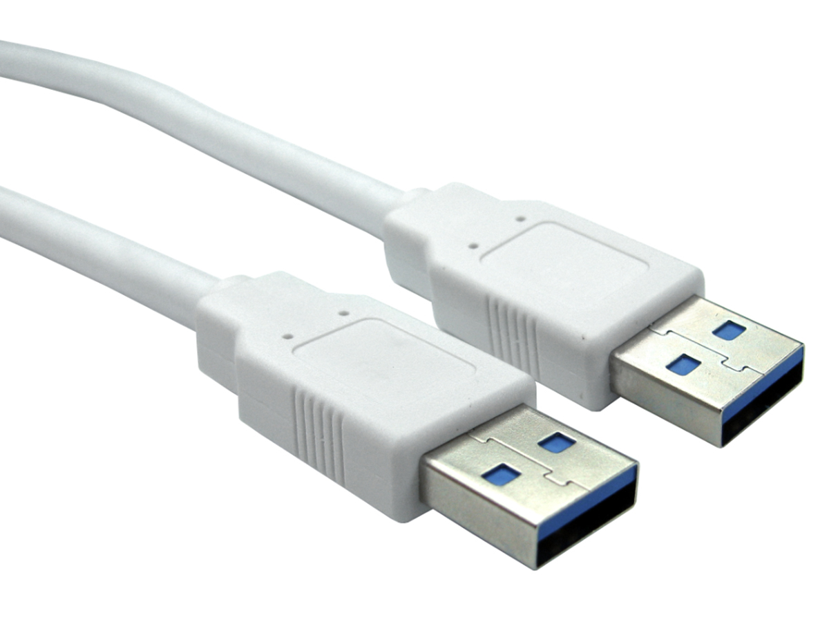 RS PRO IC Socket USB Cable, Male USB Type A to Male, USB 3.0 USB Type A, White, 800 mm