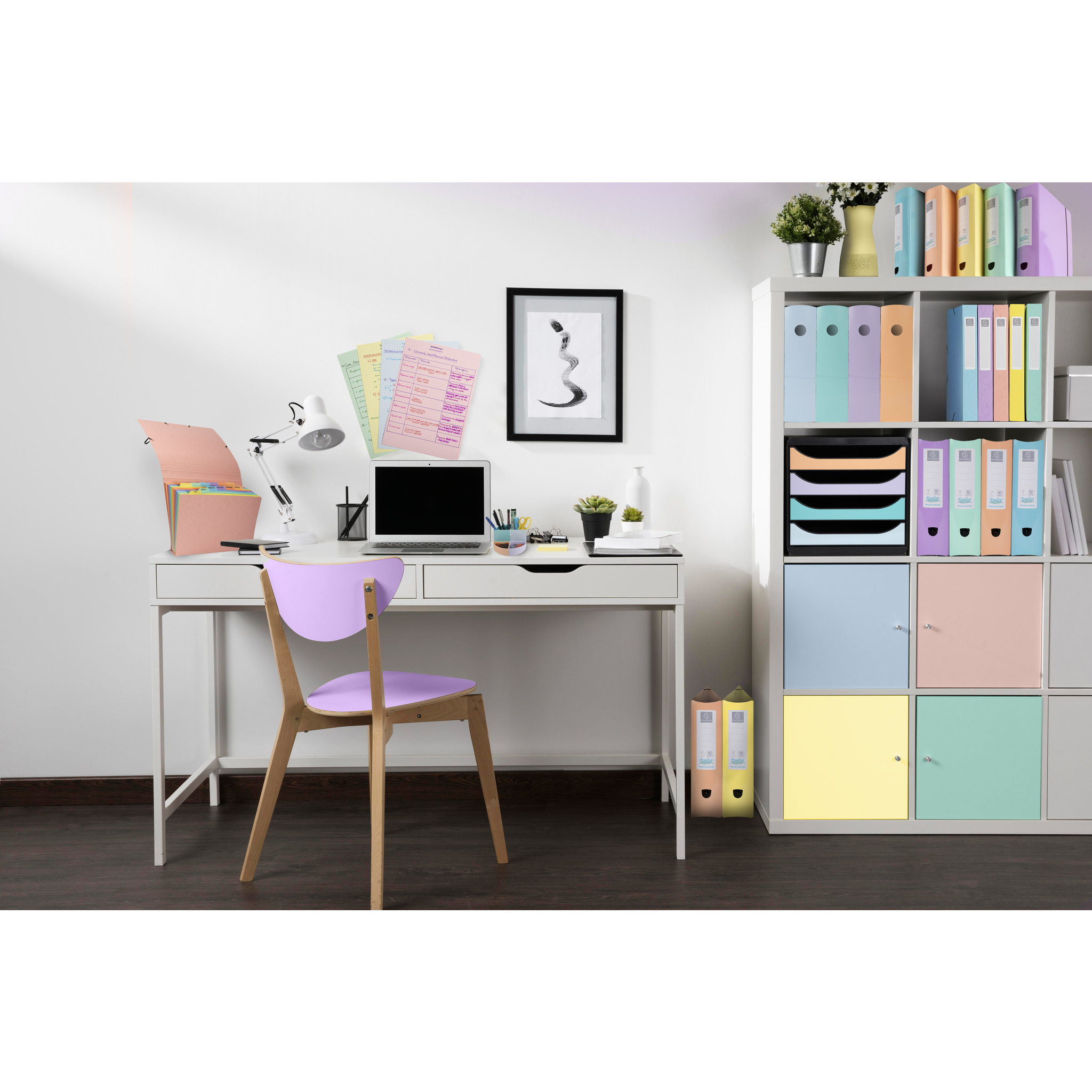 18262d Exacompta Desktop Plastic Blue Magazine Rack