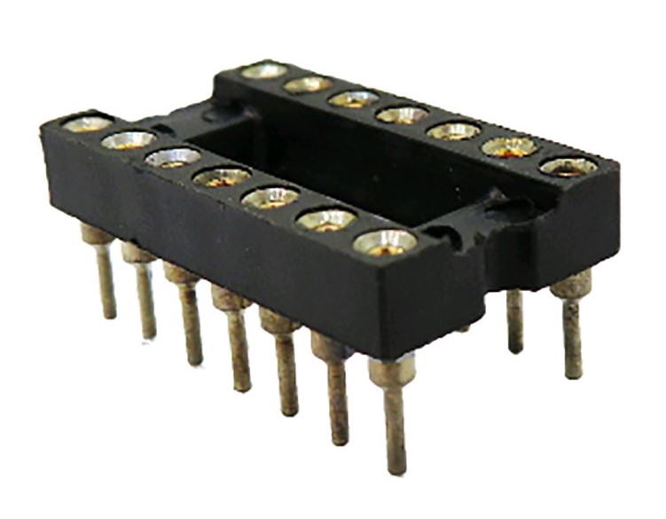 RS PRO 2.54 mm Pitch Vertical 14 Way, Through Hole Turned Pin Closed Frame DIL Socket, 3A