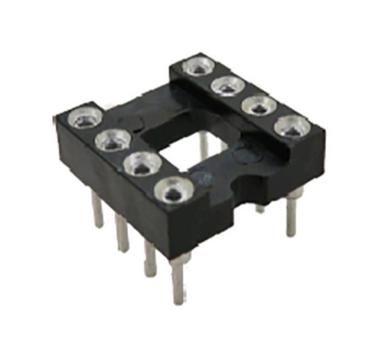 RS PRO 2.54 mm Pitch Vertical 8 Way, Through Hole Turned Pin Closed Frame DIL Socket, 3A