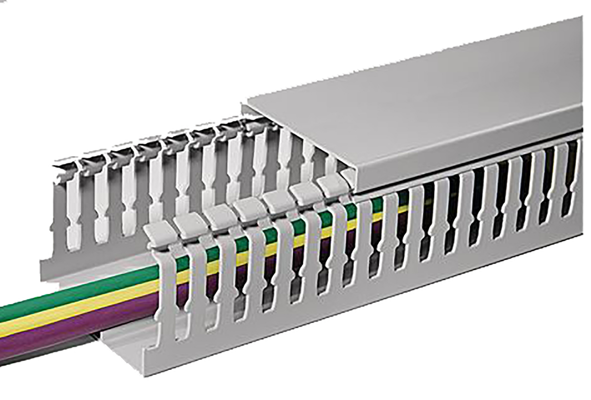 HellermannTyton HTWD-HF Grey - Open Slot, W25mm x D25 mm, L2 m, ABS, Polycarbonate
