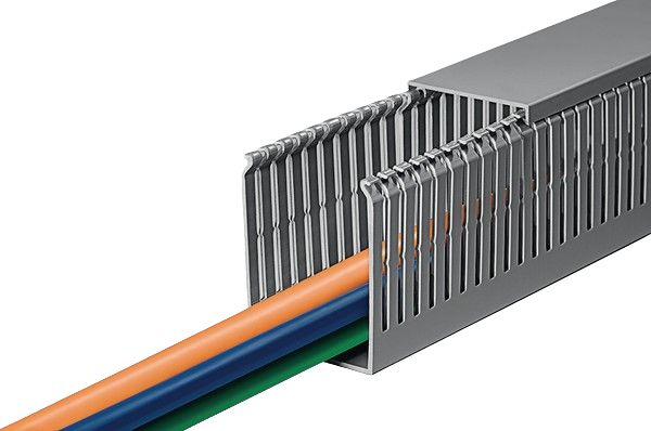 HellermannTyton HTWD-PN Grey - Open Slot, W25mm x D80 mm, L2 m, Polyvinyl Chloride