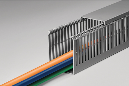 HellermannTyton HTWD-PN Grey - Wide Slot, W120mm x D80 mm, L2 m, Polyvinyl Chloride