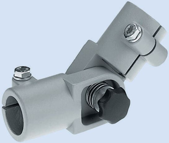 Rose+Krieger M10 Hinge Clamp, Connecting Component, Strut Profile 40 mm, Groove Size 40 mm, Round Tube Size 40.2 mm