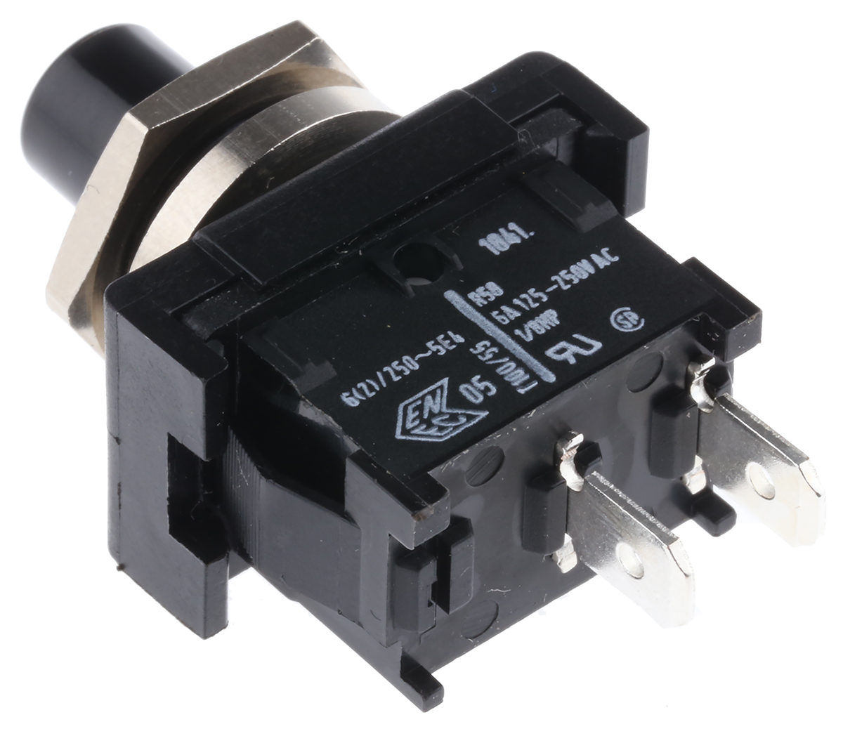 Marquardt Push Button Switch, Momentary, Panel, SPST, Black LED, IP40 250 V ac