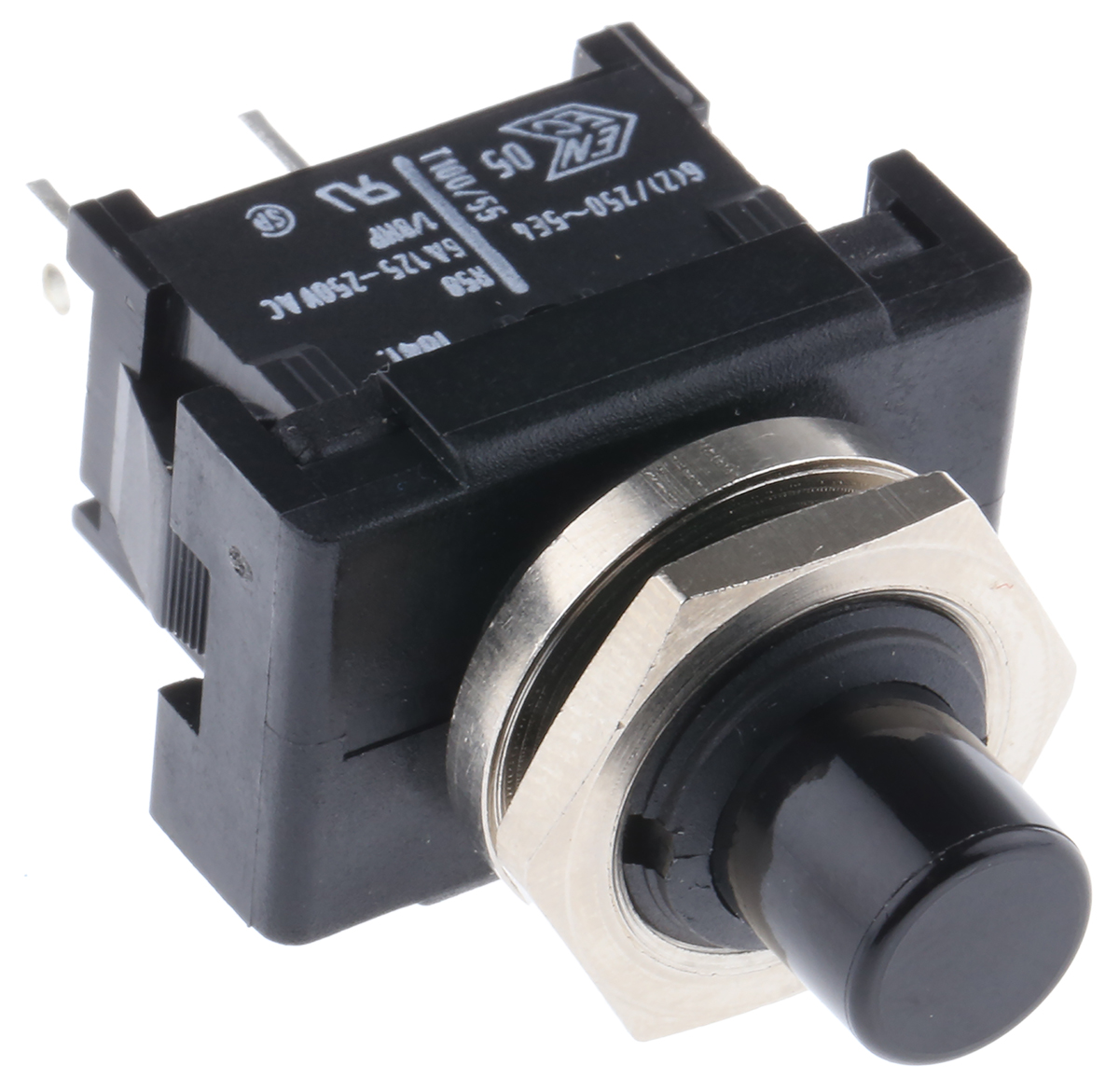 18411201 Marquardt Push Button Switch, Momentary, Panel, SPST, Black LED, IP40 250 V ac