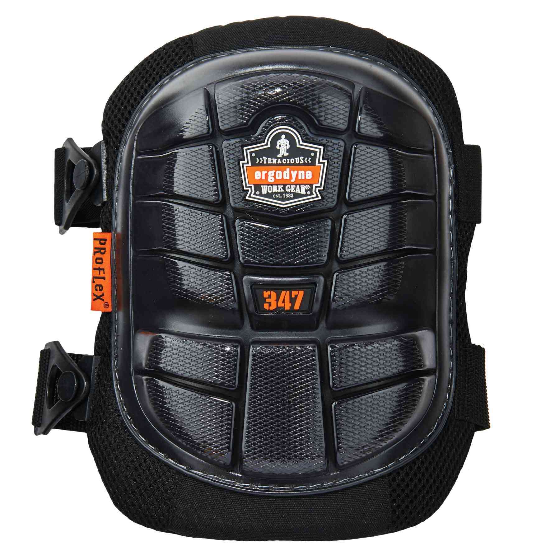 18447 Ergodyne Black Knee Pad, Buckle Resistant to Slip Resistant