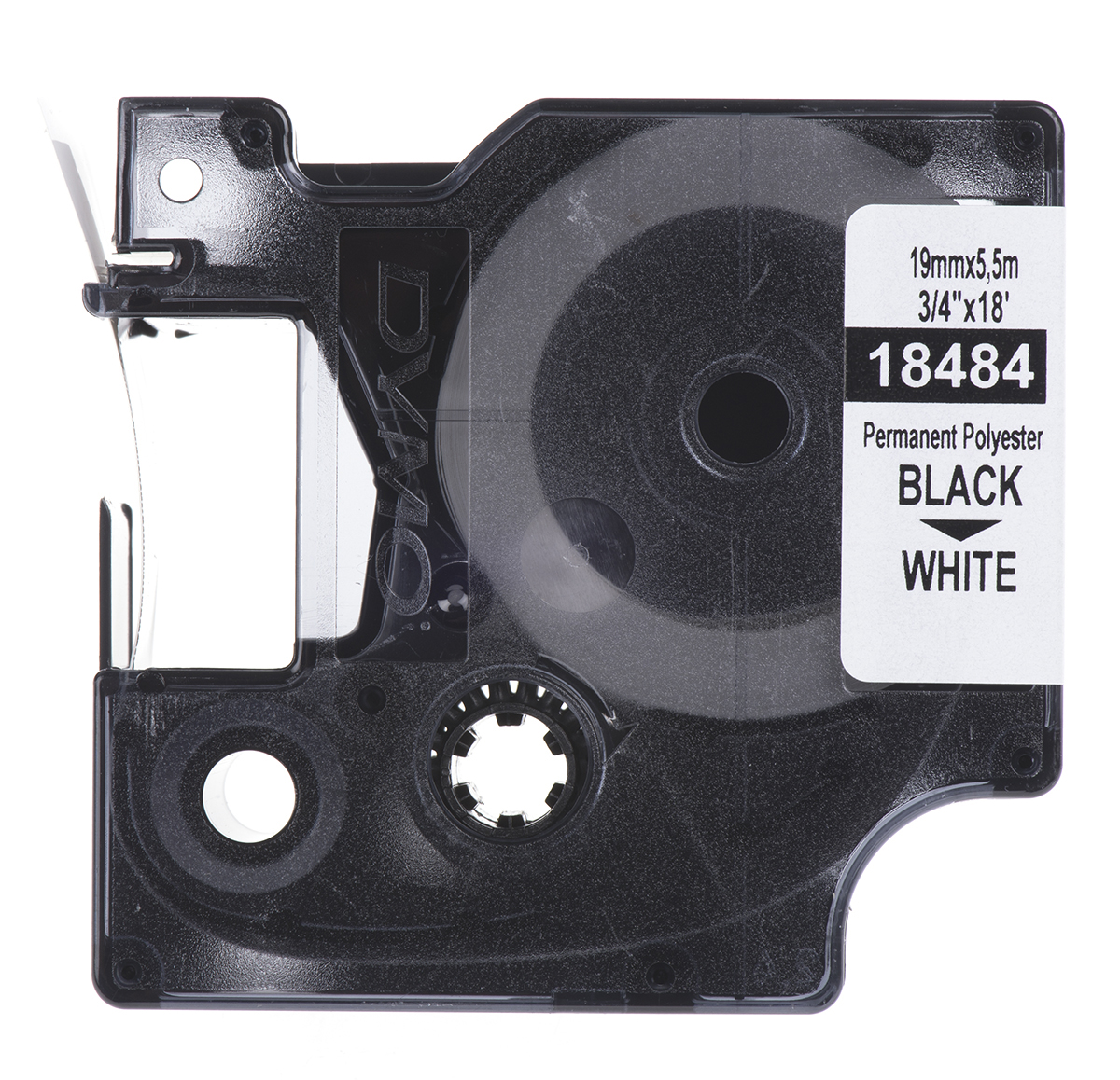 18484 Dymo Black on White Label Printer Tape, 5.5 m Length, 19 mm Width, 19 mm Label Width