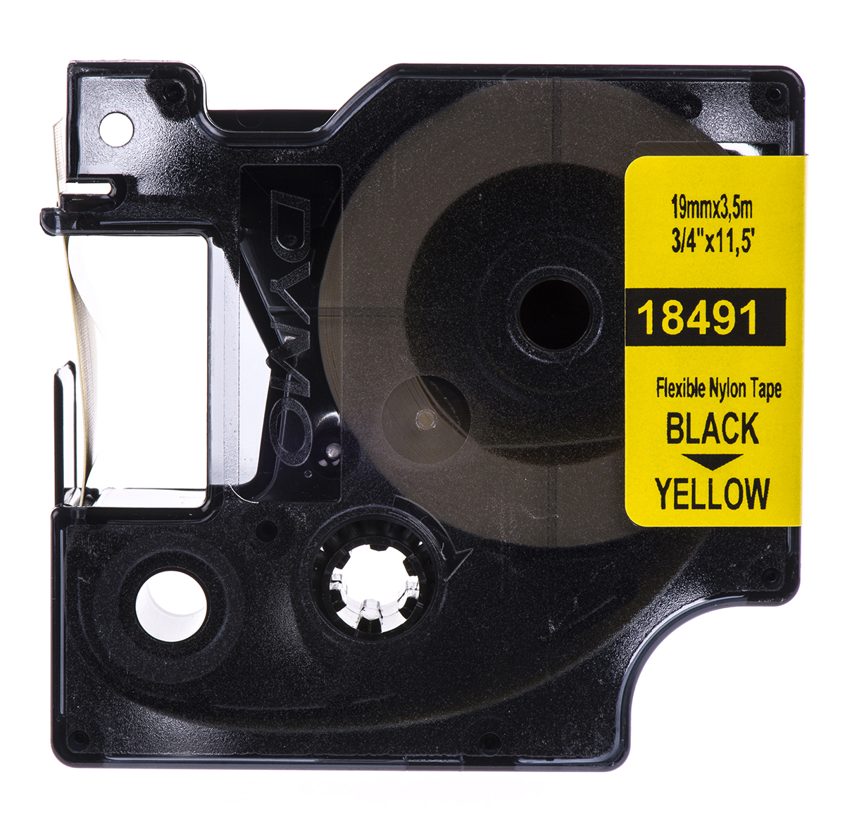 18491 Dymo Black on Yellow Label Printer Tape, 3.5 m Length, 19 mm Width