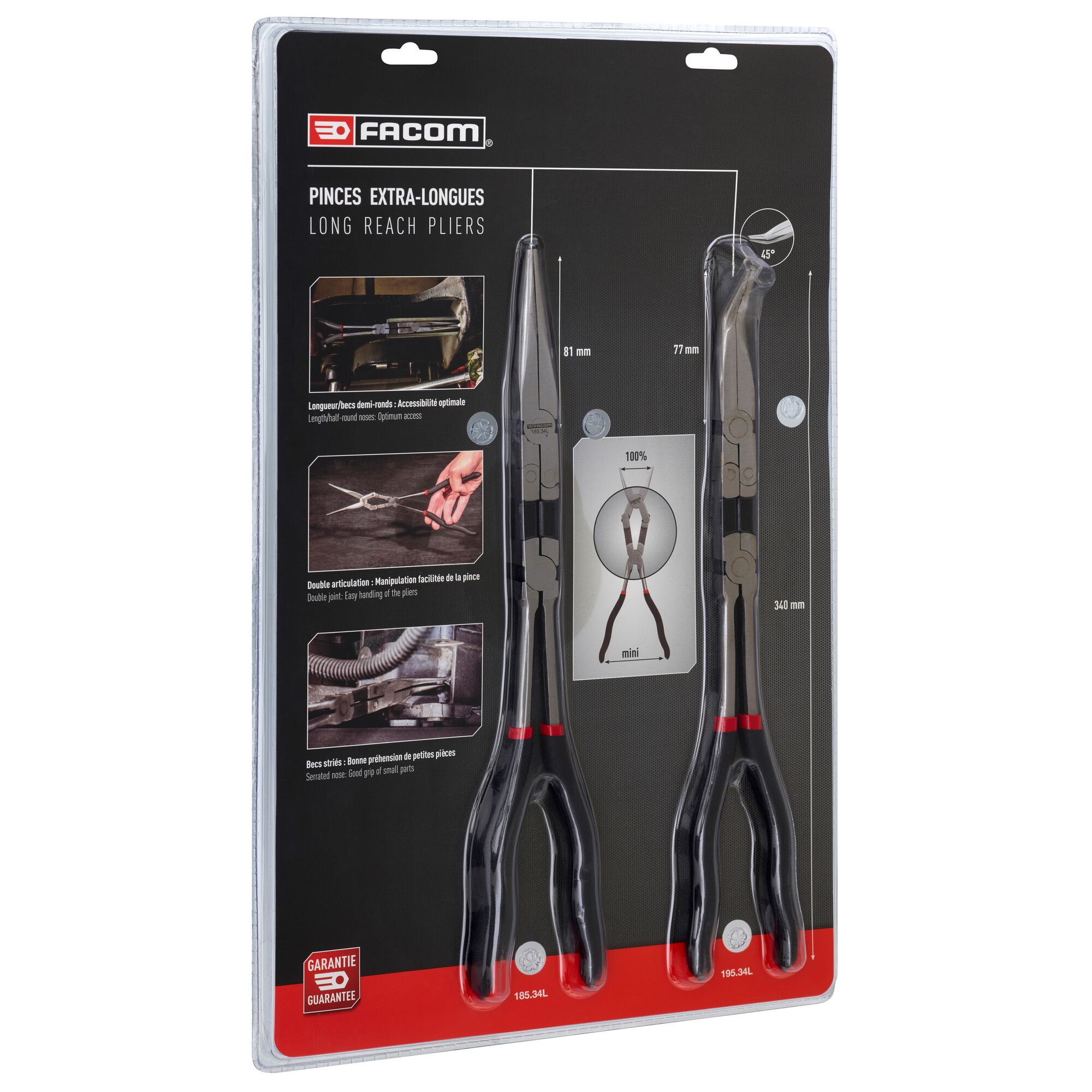 1852lpb Facom 185.2LPB 2-Piece Plier Set