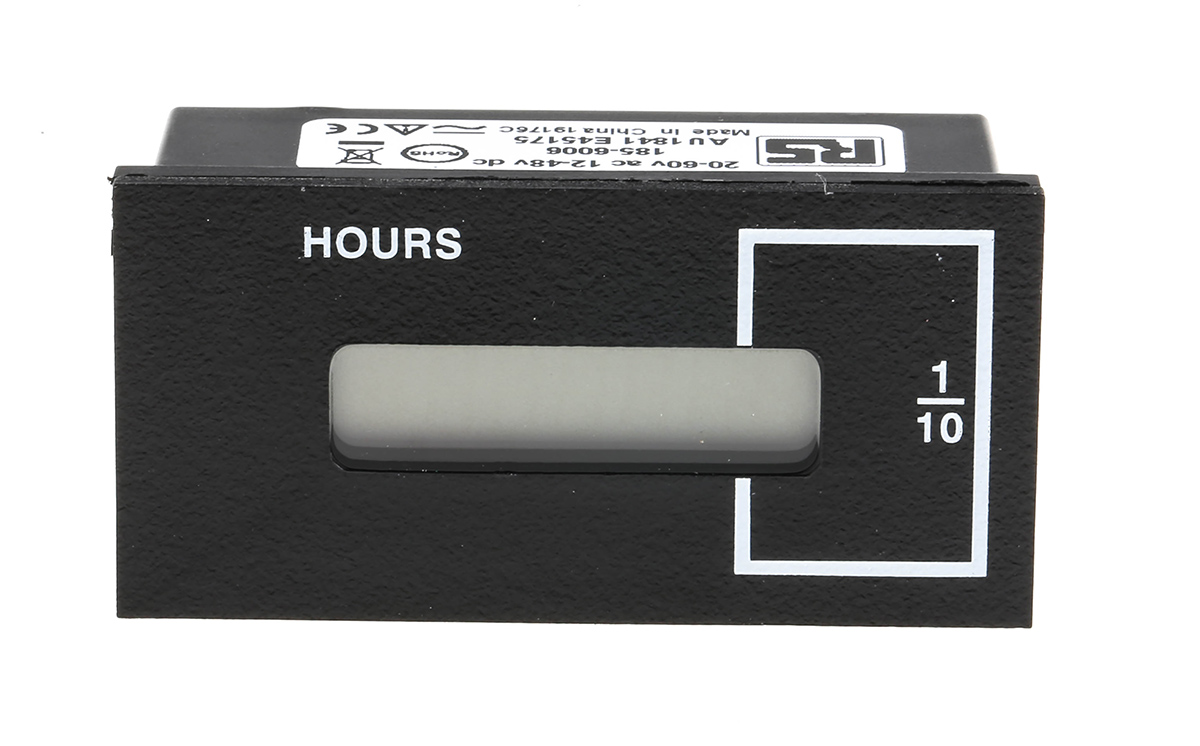 Curtis 700 Hour Meter, 6 Digit LCD 60V ac