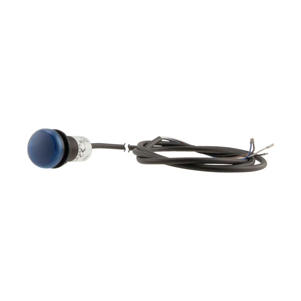 Eaton, C22, Panel Mount Blue LED Indicator, 22.5 mm Cutout, Round, 24V