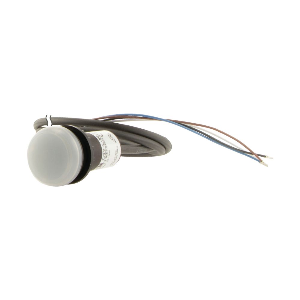 Eaton, C22, Panel Mount White LED Indicator, 22.5 mm Cutout, Round, 24V