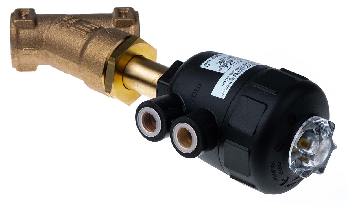 185356 Burkert Angle type Pneumatic Actuated Valve, 16 bar 3/4 in