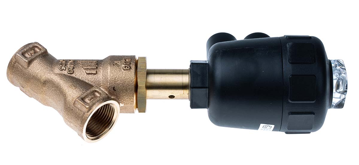 185356 Burkert Angle type Pneumatic Actuated Valve, 16 bar 3/4 in