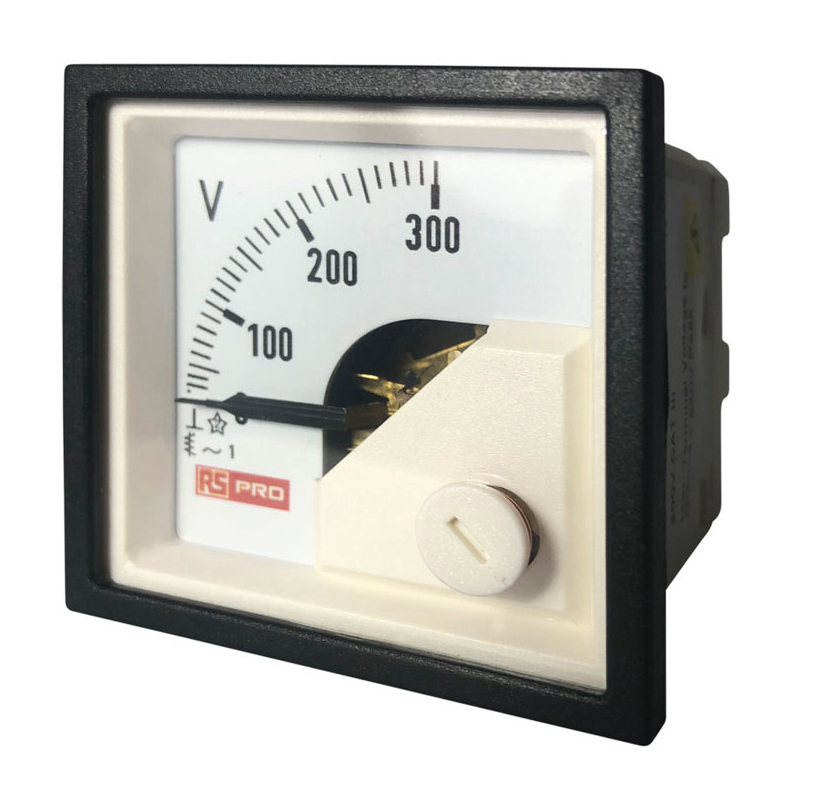 186-2431 RS PRO Analogue Voltmeter AC, 45 mm, 45 mm