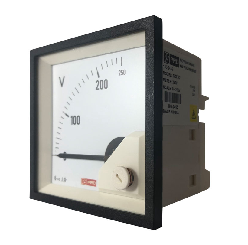 186-2455 RS PRO Analogue Voltmeter AC, 68 mm, 68 mm