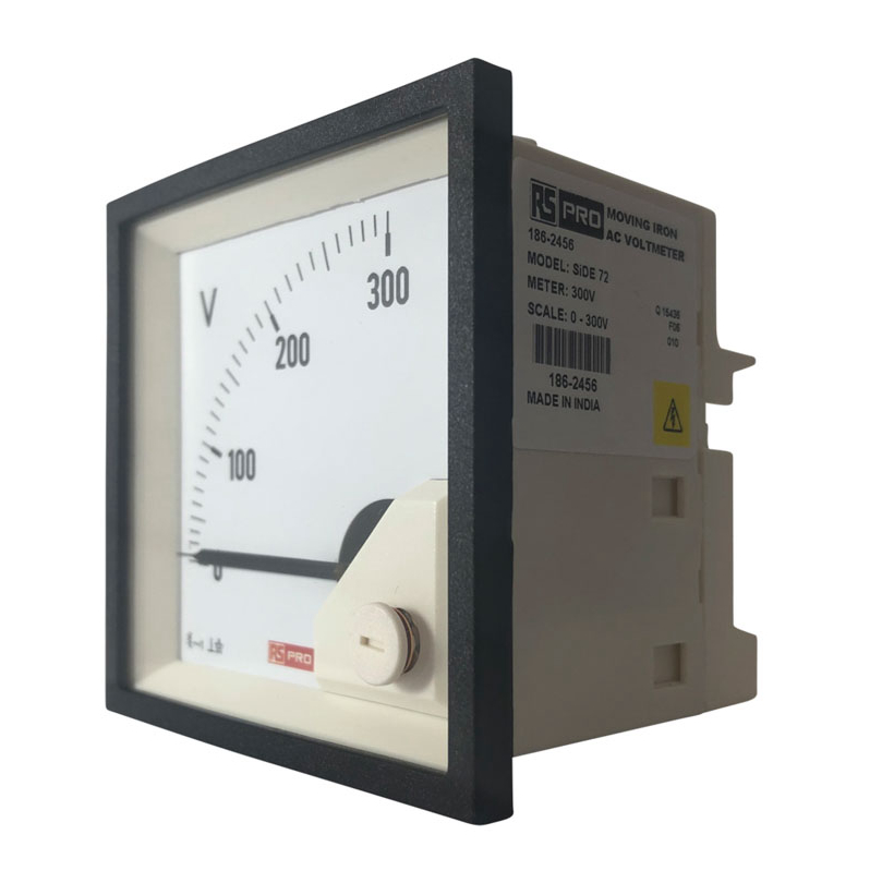 186-2456 RS PRO RS PRO Series Analogue Voltmeter AC, 68 mm, 68 mm