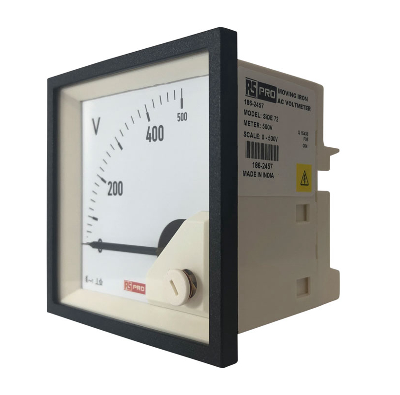 186-2457 RS PRO Analogue Voltmeter AC, 68 mm, 68 mm