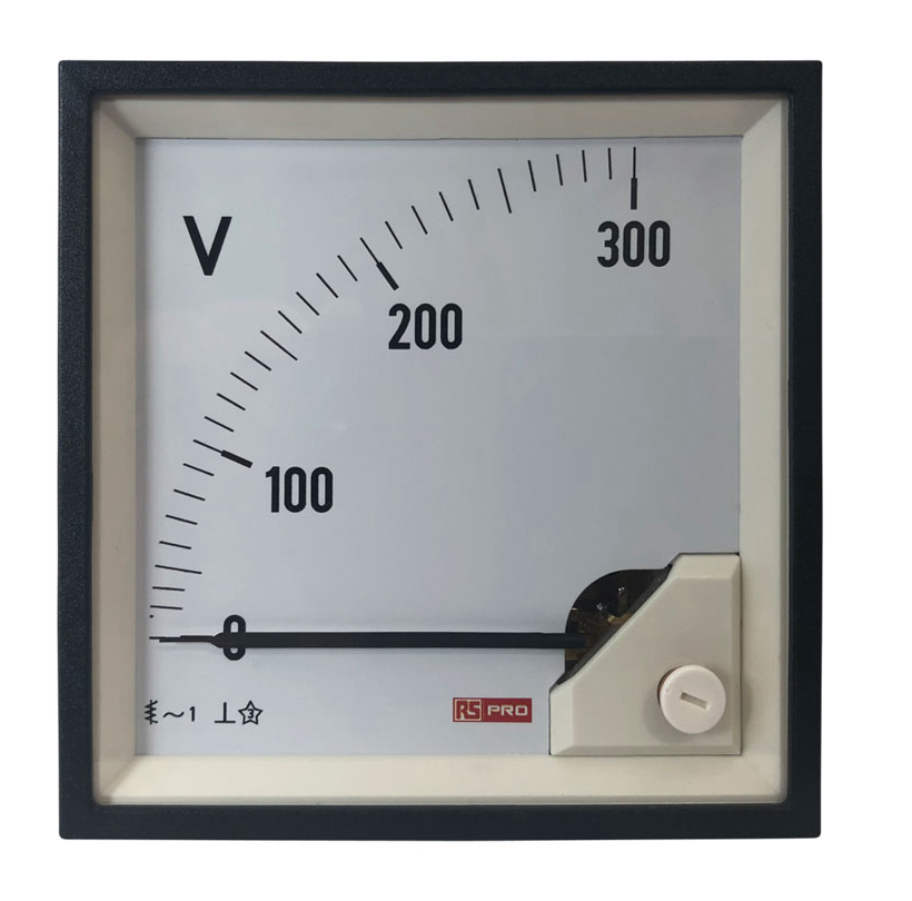 RS PRO EQ94 Series Analogue Voltmeter AC, 92 mm, 92 mm