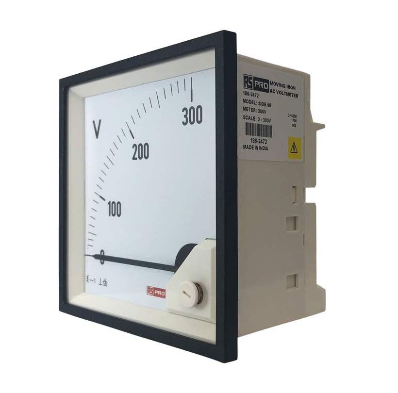 186-2472 RS PRO EQ94 Series Analogue Voltmeter AC, 92 mm, 92 mm