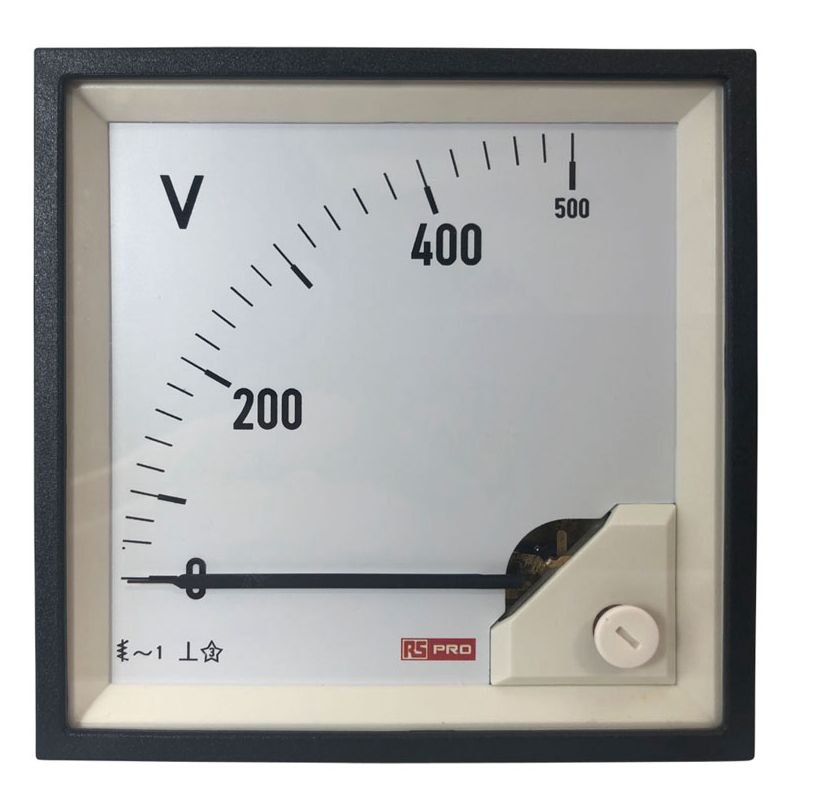 RS PRO Analogue Voltmeter AC, 92 mm, 92 mm