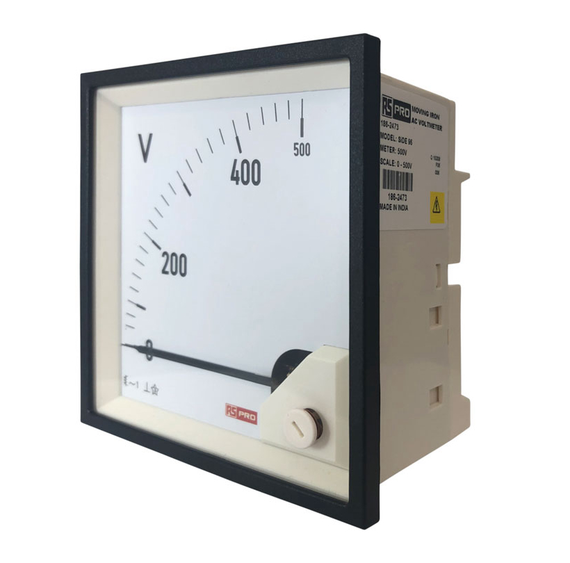 186-2473 RS PRO Analogue Voltmeter AC, 92 mm, 92 mm