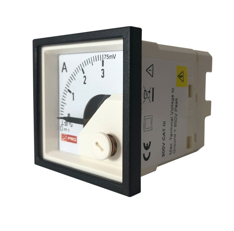 186-2478 RS PRO Analogue Voltmeter DC, 45 mm, 45 mm