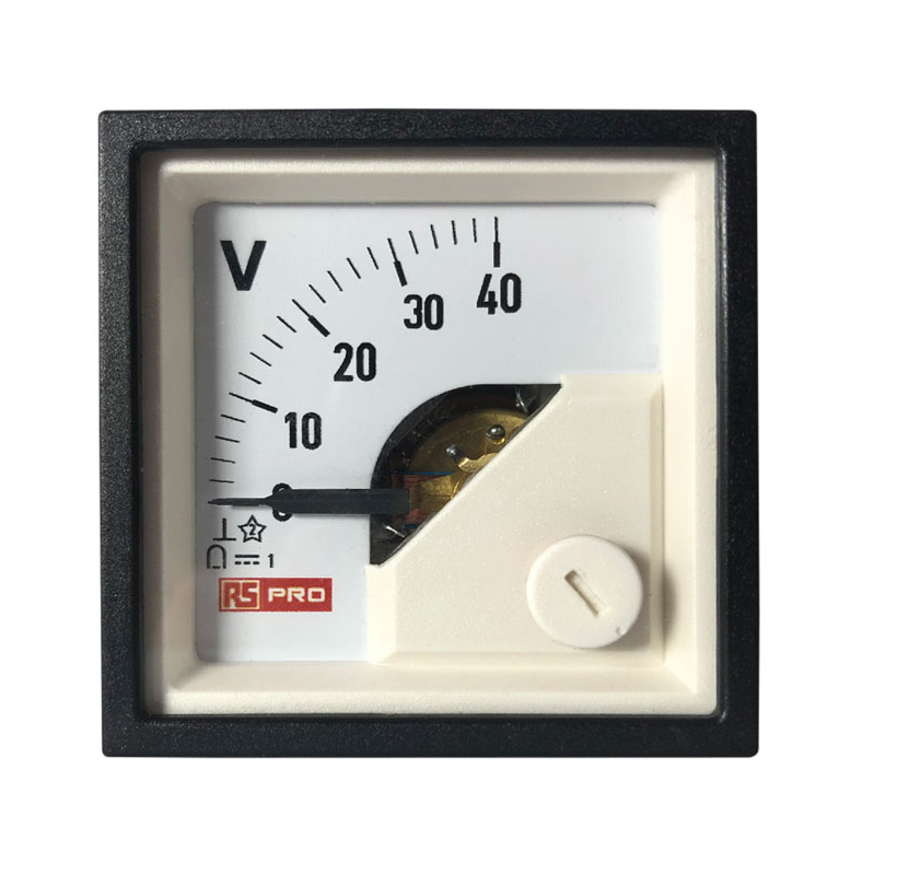 RS PRO Analogue Voltmeter DC, 45 mm, 45 mm