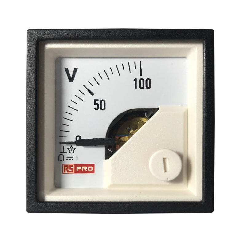 RS PRO Analogue Voltmeter DC, 45 mm, 45 mm