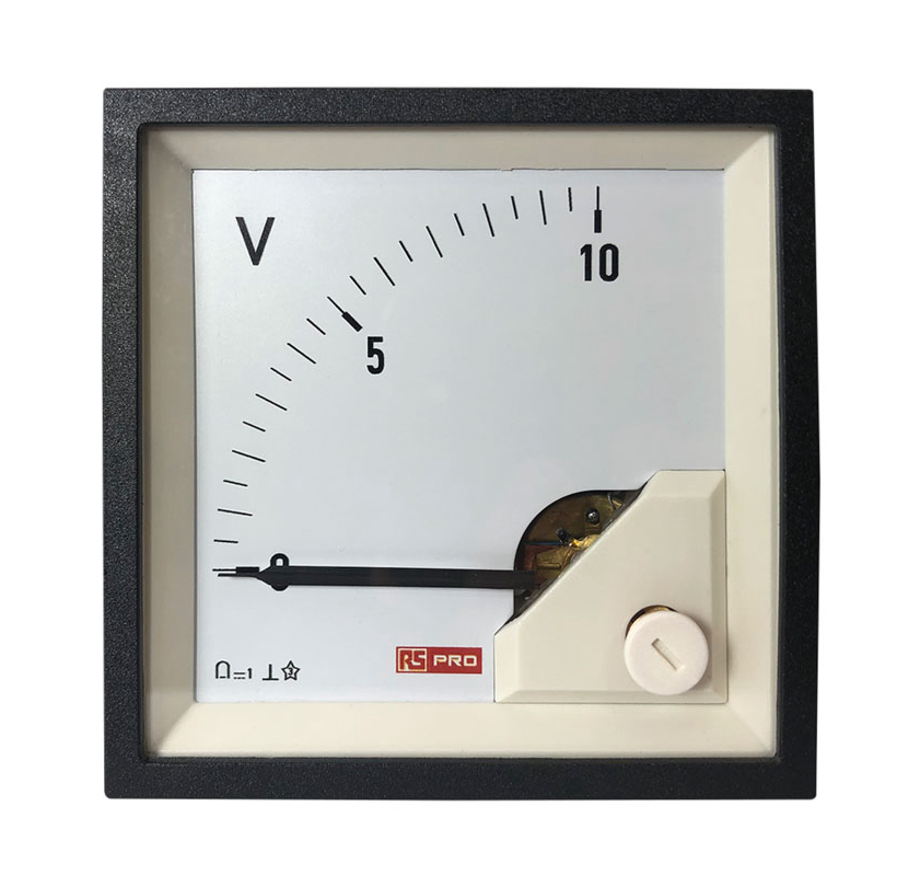 RS PRO Analogue Voltmeter DC, 68 mm, 68 mm
