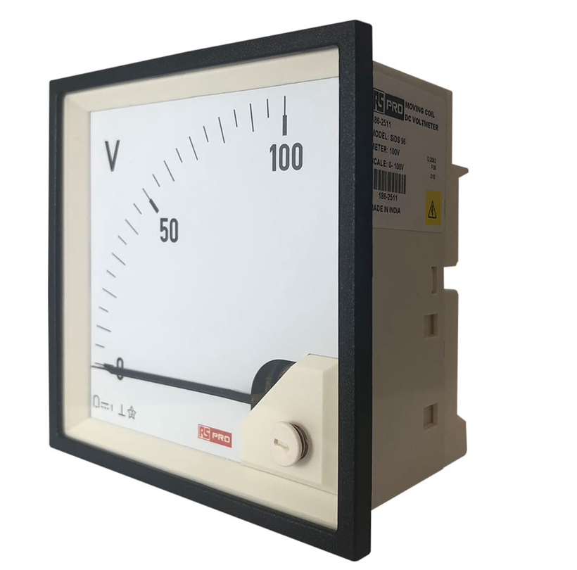 186-2511 RS PRO Analogue Voltmeter DC, 92 mm, 92 mm