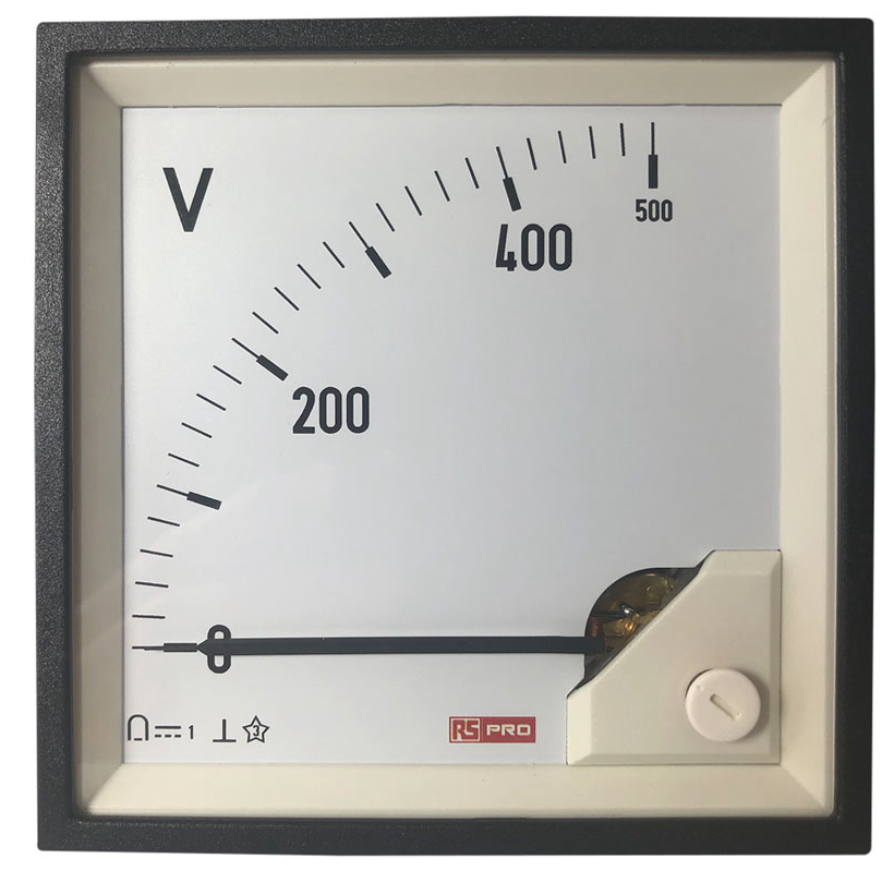 RS PRO RS PRO Series Analogue Voltmeter DC, 92 mm, 92 mm