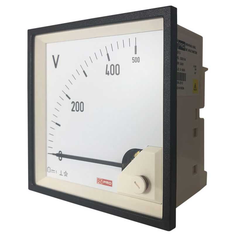 186-2513 RS PRO RS PRO Series Analogue Voltmeter DC, 92 mm, 92 mm