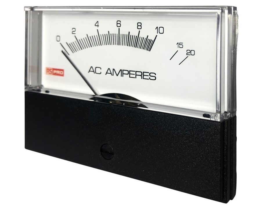 186-2515 RS PRO Analogue Panel Ammeter 1000 A AC, 76 mm x 74 mm, ±1.5 % High Torque Pivot and Jewel Moving Coil and Moving Iron