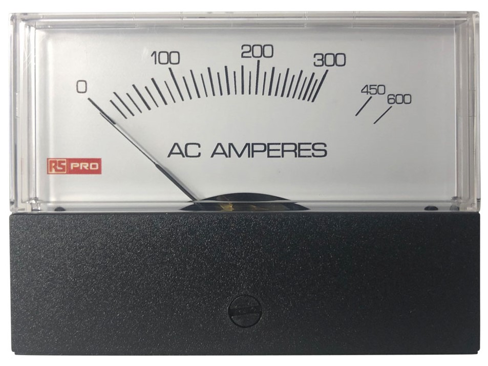 RS PRO Analogue Panel Ammeter 1000 A AC, 76 mm x 74 mm, ±1.5 % High Torque Pivot and Jewel Moving Coil and Moving Iron