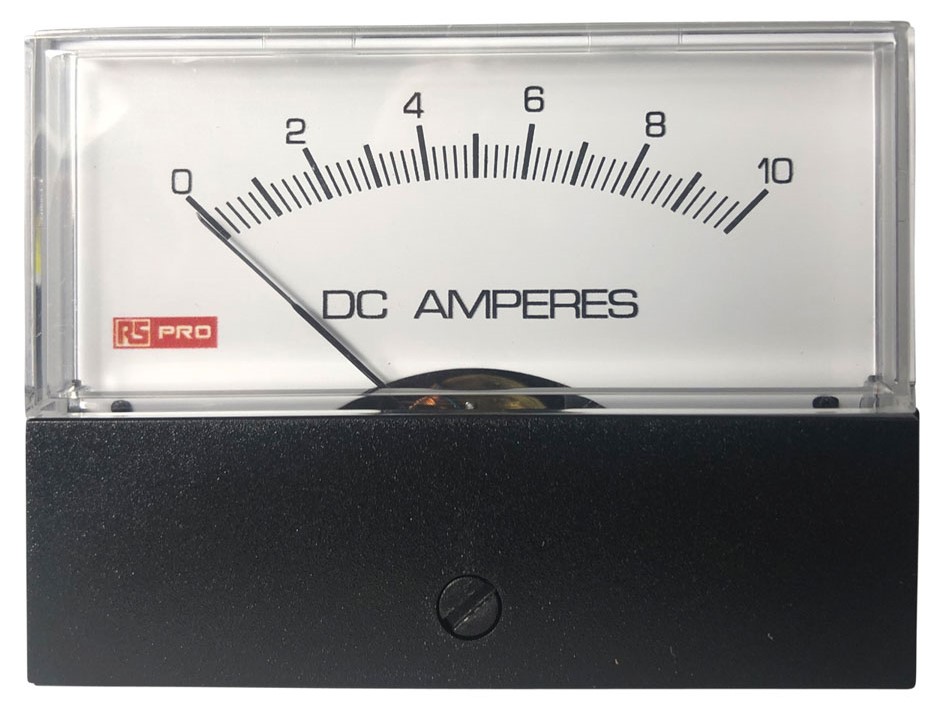 RS PRO Analogue Panel Ammeter DC, 76 mm x 74 mm, ±1.5 % Moving Coil