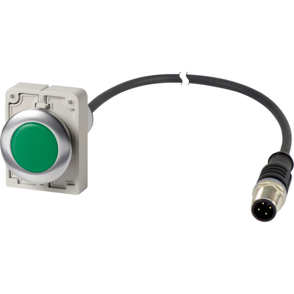 Eaton, C30, Panel Mount Green LED Indicator, 30 mm Cutout, Round, 24V