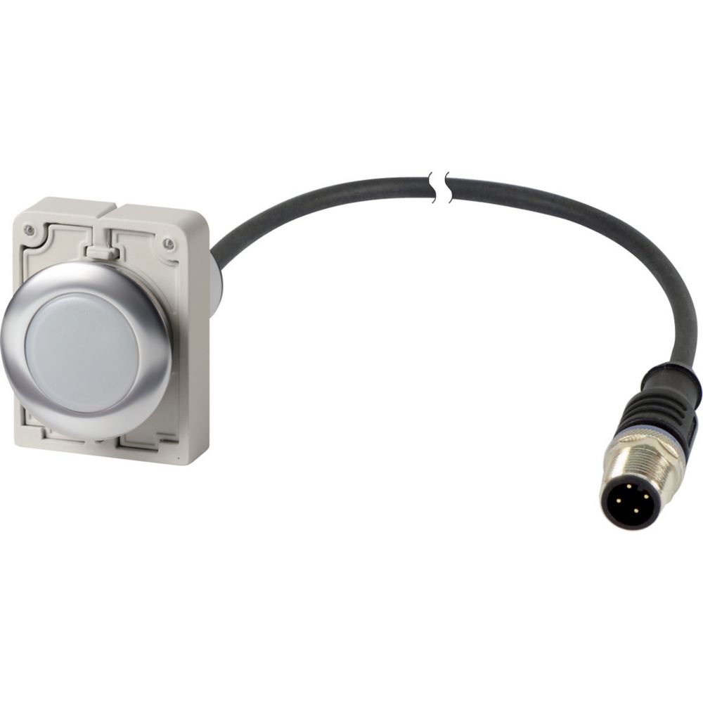 Eaton, C30, Panel Mount White LED Indicator, 30 mm Cutout, Round, 24V